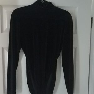 black velvet mock turtleneck body suit
